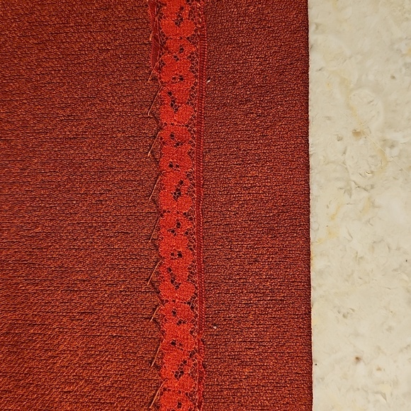 Vintage 60's Period MCM Handmade Burnt Orange Polyester Knit Blouse Medium - Picture 4 of 4